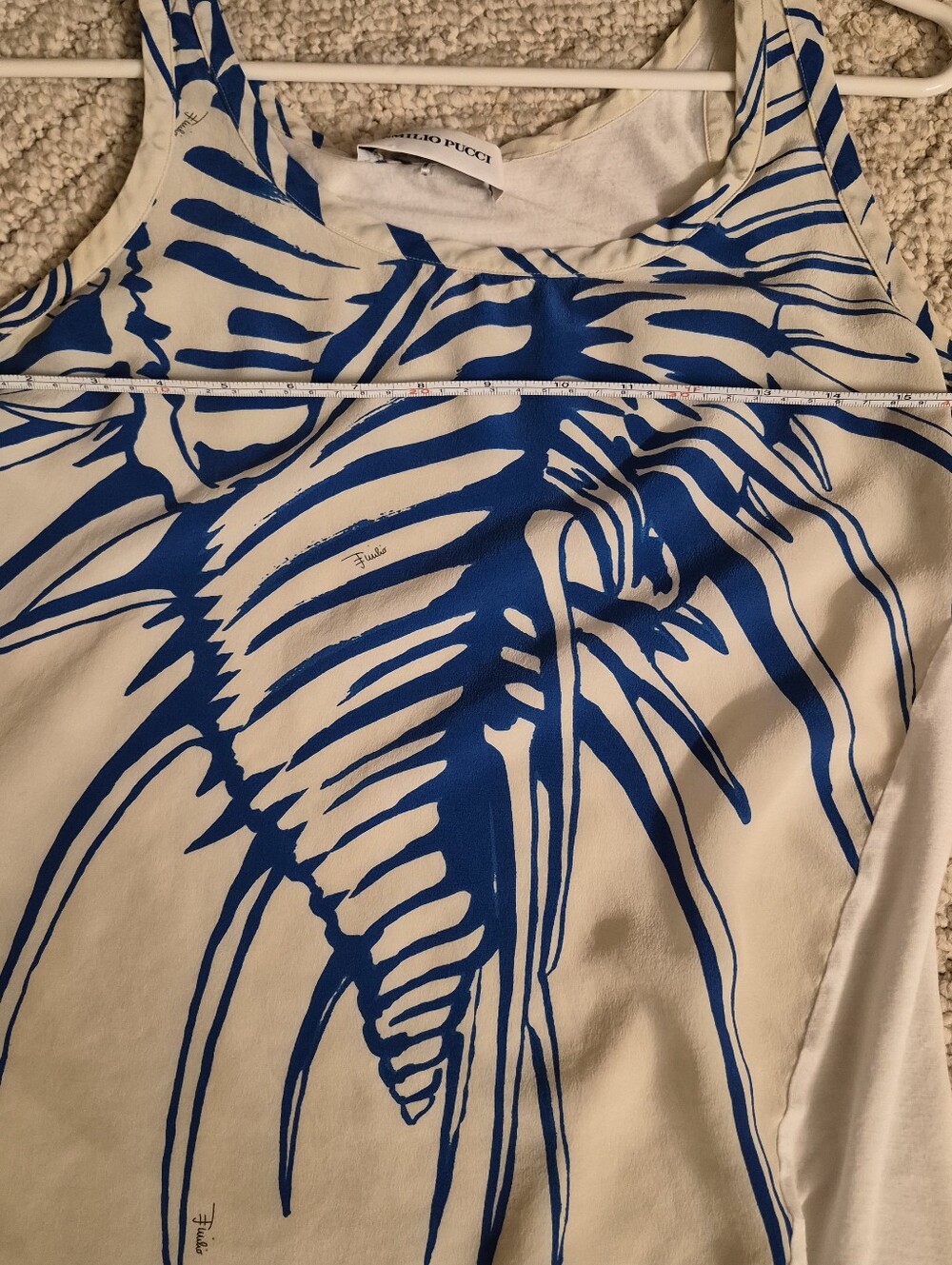 RARE Emilio Pucci Blue and Cream Graphic Tank Top - Picture 14 of 14